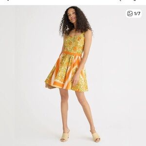 Jcrew Stefania Dress in Limone Scarf Print Size 10